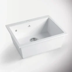 Vidage manuel 1 bac CUIPD123 pour évier céramique CISTERNA et FELIX - Siphon gain de place-Cuisissimo Online