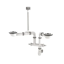 Vidage évier 2 cuves 90 mm avec trop plein^Valentin New