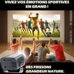 Vidéoprojecteur Android 13.0 FULL HD Design rétro pliable + Mini mur d'enceinte 20W bluetooth modulable 4-EN-1-Kyf Outlet
