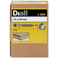 Vis à bois en acier inoxydable A2 pozidriv 4x40 mm - 200 pièces-Diall Online