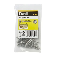 Vis à bois en acier inoxydable A2 pozidriv 4x40 mm - 20 pièces^Diall Outlet