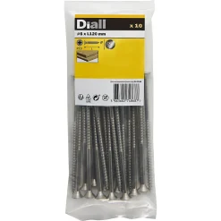 Vis à bois en acier inoxydable A2 pozidriv 6x120 mm - 20 pièces^Diall Outlet