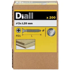 Vis à bois en acier inoxydable A2 pozidriv 3x20 mm - 200 pièces^Diall