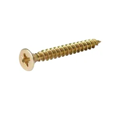 Vis à bois pozidriv tête fraisée zinguée jaune 5x50 mm - 100 pièces^Diall Online