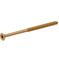 Vis à bois pozidriv tête fraisée zinguée jaune 4.5x80 mm - 100 pièces-Diall Best