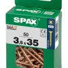 Vis à bois torx pz jaune 3,5x35 mm - 50 pièces-Spax Best