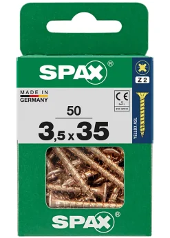 Vis à bois torx pz jaune 3,5x35 mm - 50 pièces-Spax Best
