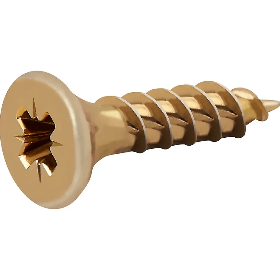 Vis à bois Premium pozidriv zinguée jaune 3x12 mm - 100 pièces-TurboDrive Discount