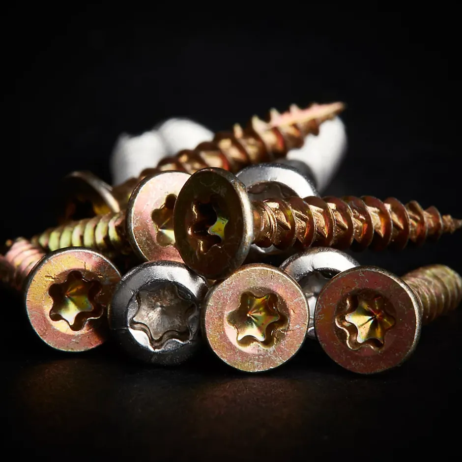 Vis à bois Premium torx zinguée jaune 4x25 mm - 100 pièces-TurboDrive