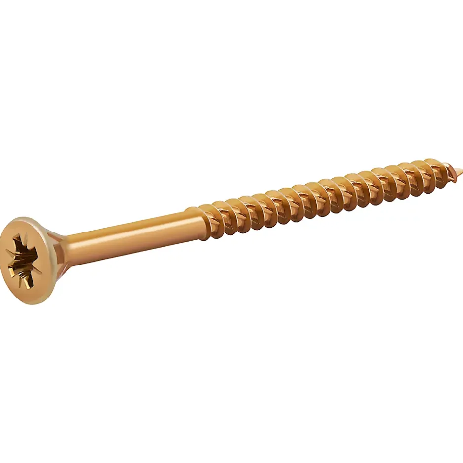 Vis à bois Premium pozidriv zinguée jaune 6x80 mm - 100 pièces-TurboDrive Sale