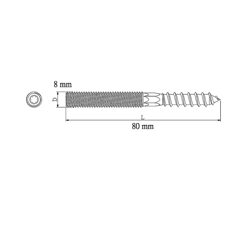Vis à double filetage (métal/bois) 8x80 zingués mm - 5 pièces-Diall Online