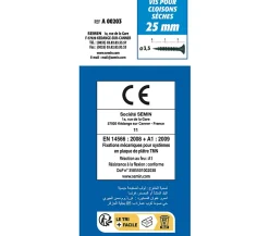 Vis Auto Perceuse 25 mm - Fixation des Plaques de Plâtre sur l'Ossature - Intérieur - Boîte de 1000 Pièces^Semin Discount