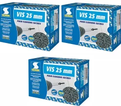 Vis Auto Perceuse 25 mm - Fixation des Plaques de Plâtre sur l'Ossature - Intérieur - Boîte de 1000 Pièces (Lot de 3000)^Semin Discount