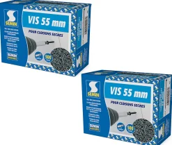 Vis Auto Perceuse 55 mm - Fixation des Plaques de Plâtre sur l'Ossature - Intérieur - Boîte de 500 Pièces (Lot de 1000))^Semin