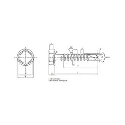 Vis auto-perceuse tête Hexagonale avec embase 6,3 x 32 mm (sachet de 200)^Lem Select Discount