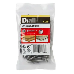 Vis autoperceuses fraisées en acier inoxydable A2, 4,8x38 mm - 25 pièces^Diall Outlet