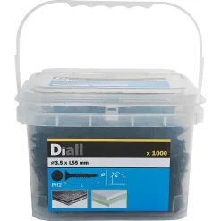 Vis autoperceuses pour plaque de plâtre, noir mat, 3,5x55 mm - 1000 pièces^Diall Hot