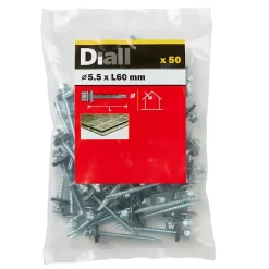 Vis de bardage zinguée 5,5x60 mm - 50 pièces^Diall Clearance