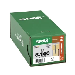 Vis de charpente tête ronde Spax Wirox 8 x 140 mm filetage partiel - 50 pièces^Spax France Discount