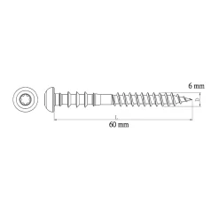 Vis de châssis PVC zinguée avec tête peinte en blanc, 6x60 mm - 6 pièces^Diall New