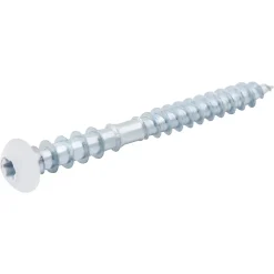 Vis de châssis PVC zinguée avec tête peinte en blanc, 6x60 mm - 6 pièces^Diall New