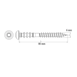 Vis de châssis PVC zinguée avec tête peinte en blanc, 6x80 mm - 6 pièces^Diall