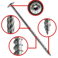 Vis de construction bois à tête large Torx zinguées blanches 6 x 160 mm 100 pcs^Klimas New