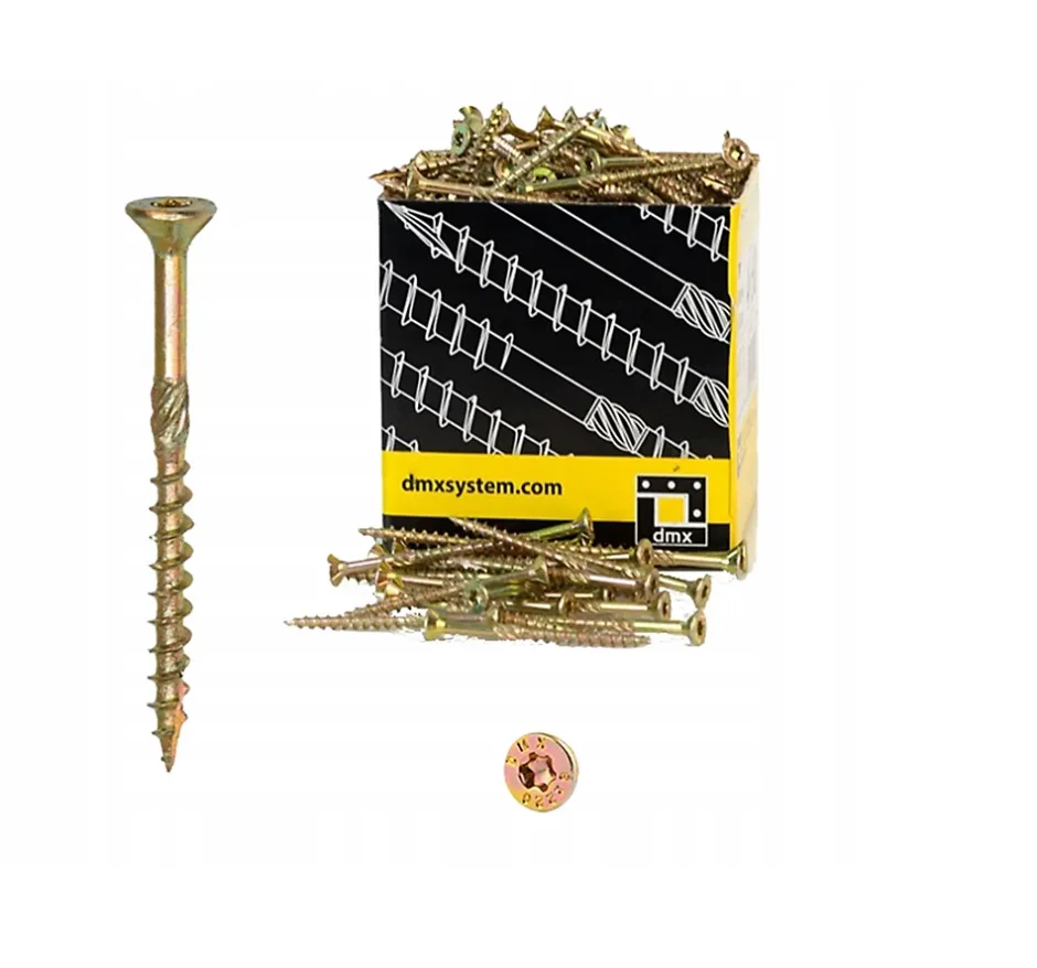 Vis de construction en bois à tête fraisée, zinguée jaune, 6 x 80 mm 200 pcs^Domax Discount