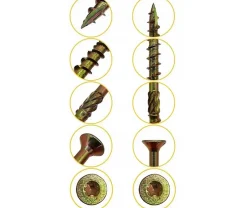 Vis de construction en bois à tête fraisée, zinguée jaune, 4,5 x 35 mm, 200 pcs-Domax Discount