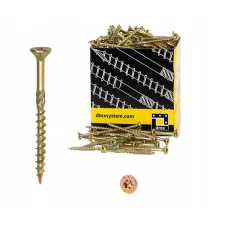 Vis de construction en bois à tête fraisée, zinguée jaune, 5 x 70 mm 200 pcs^Domax Online