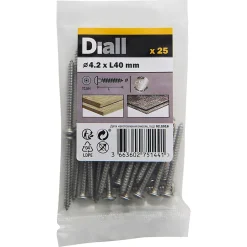 Vis de sécurité en acier inoxydable A2, 4,2x40 mm - 25 pièces^Diall New