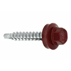 Vis de toiture WFD pour tôle trapézoïdale sur bois RAL 3005 Rouge vin 4,8x25 mm 250 pièces-Klimas Discount
