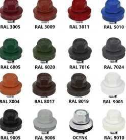 Vis de toiture WFD pour tôle trapézoïdale sur bois RAL 3005 Rouge vin 4,8x25 mm 250 pièces-Klimas Discount