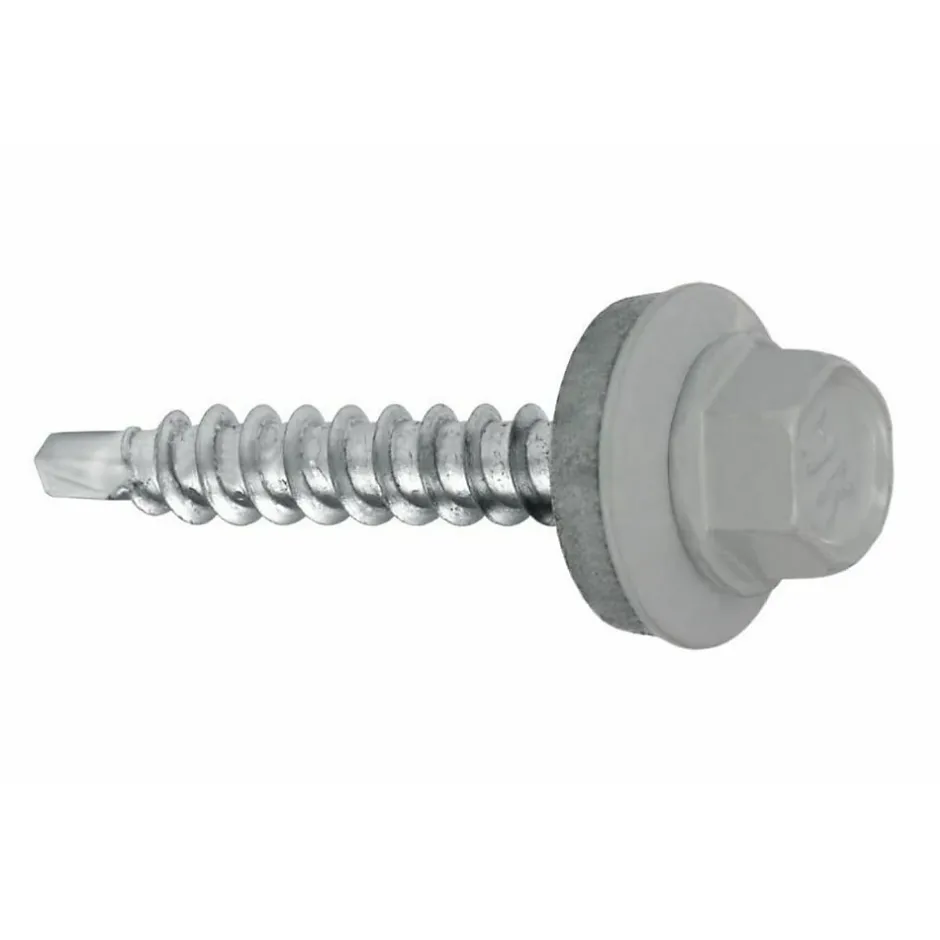 Vis de toiture WFD pour tôle trapézoïdale sur bois RAL 9006 Aluminium blanc 4,8x55 mm 200 pcs^Klimas Sale