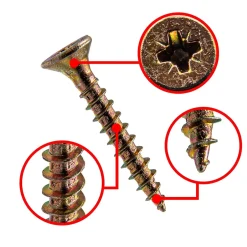 Vis pour aggloméré KMH tête fraisée PZ zingué jaune 3 x 12 mm 2000 pièces^Klimas Outlet