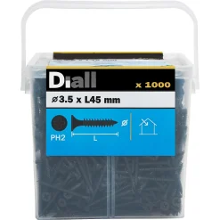 Vis pour plaque de plâtre (universelle), noir mat, 3,5x45 mm - 1000 pièces-Diall Sale