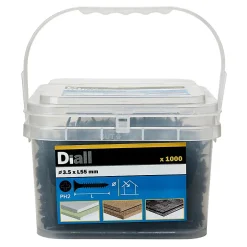 Vis pour plaque de plâtre (universelle), noir mat, 3,5x55 mm - 1000 pièces^Diall Outlet