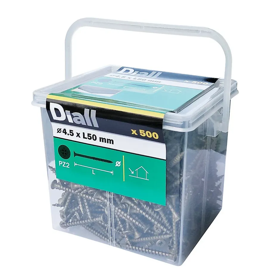 Vis pour terrasse Pozidriv acier 4,5 x 50 mm , 500 pièces^Diall Sale