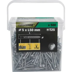 Vis pour terrasse Torx acier inoxydable A2 5 x 50 mm , 500 pièces^TurboDrive Clearance