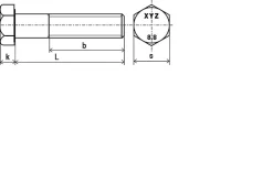 Vis tête hexagonale filetage partiel ISO 4014 classe 8,8 Zingué - 10 x 140 mm- Vendu par 50^Lennie