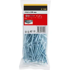 Vis zinguée autoperceuses fraisées, 4,8x50 mm - 100 pièces-Diall