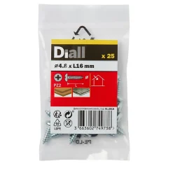 Vis zinguée autoperceuses à tête pozidriv 4,8x16 mm, 25 pièces^Diall Clearance