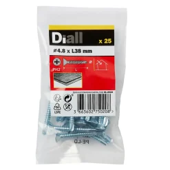 Vis zinguée autoperceuses fraisées, 4,8x38 mm - 25 pièces-Diall Hot