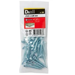 Vis zinguée autoperceuses à tête hexagonale, 5,5x38 mm - 25 pièces-Diall Sale