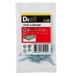 Vis zinguée autoperceuses fraisées, 3,5x19 mm - 25 pièces^Diall Sale
