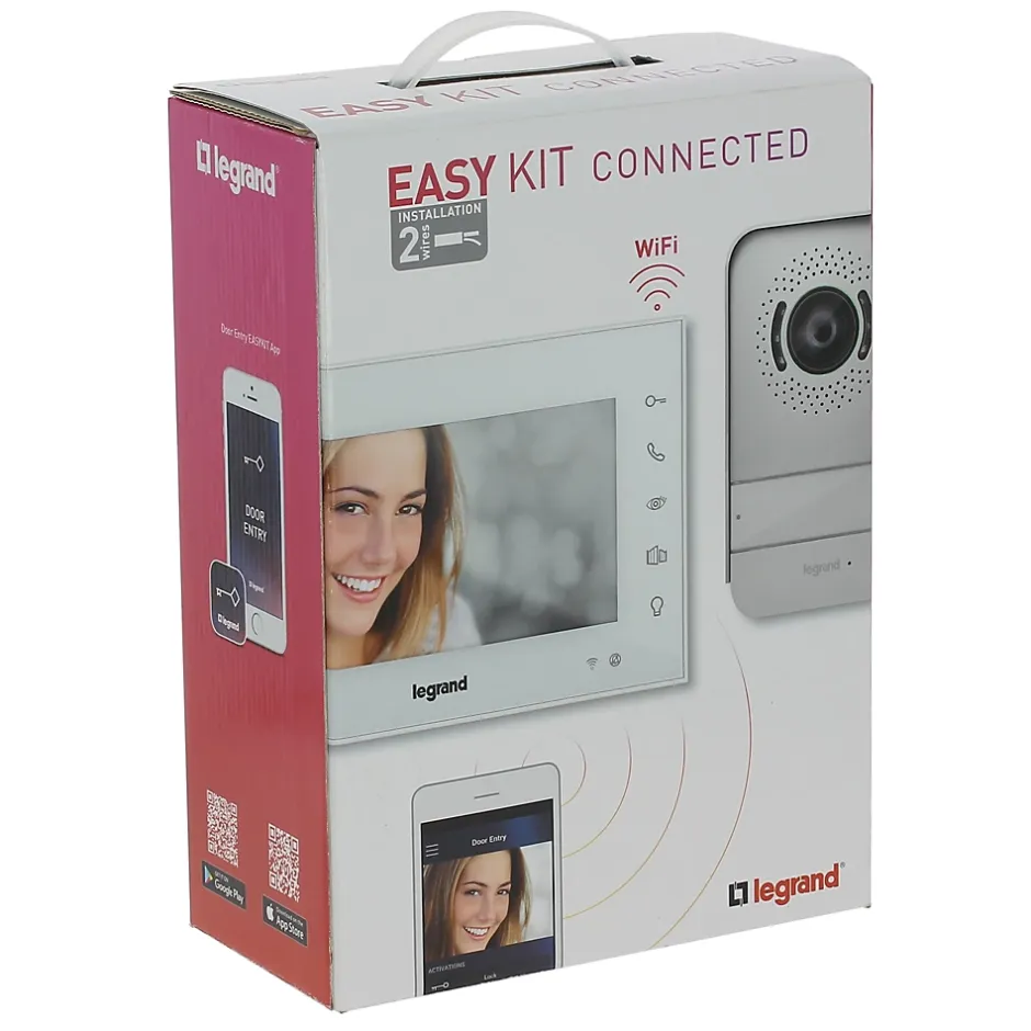 Visiophone connecté Easy kit écran blanc 7"-Legrand Discount