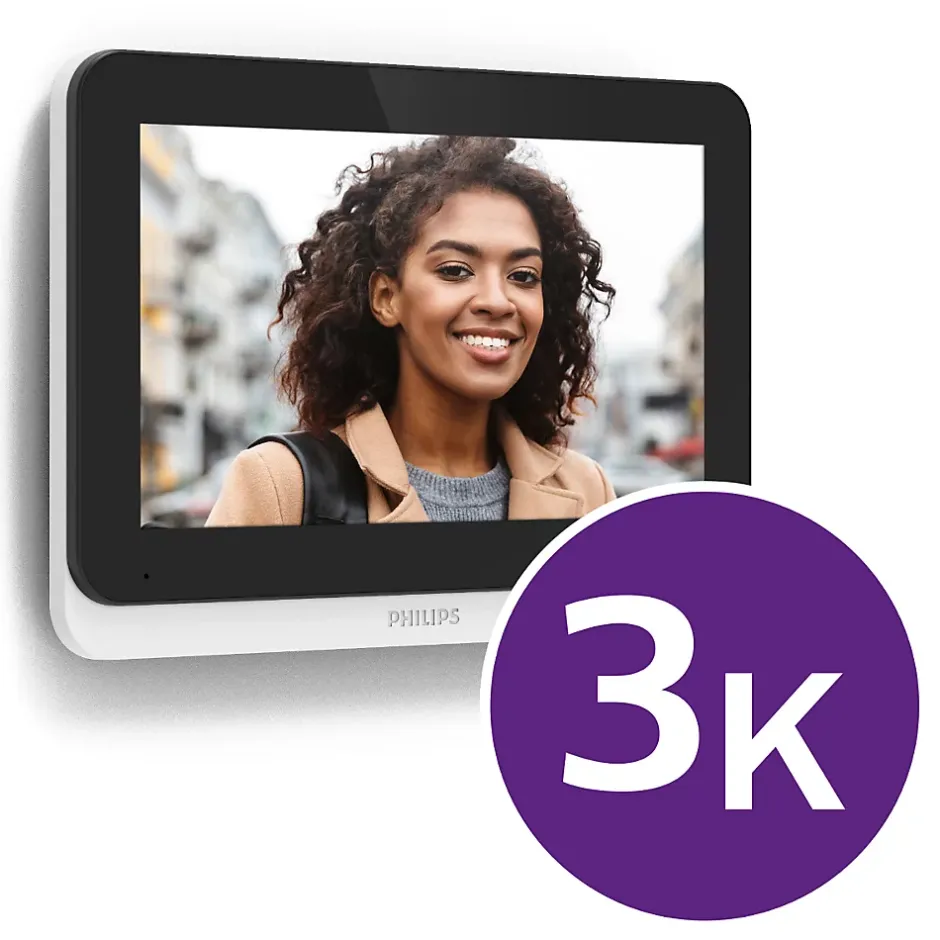 Visiophone filaire et connecté 3K WelcomeEye Connect 3 avec écran supplémentaire et transformateur-Philips Hot