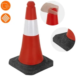 10x Cône de signalisation routière rouge/blanc PVC 51 cm bandes réfléchissantes-ECD Germany Sale