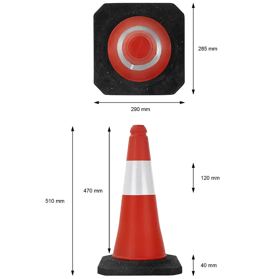10x Cône de signalisation routière rouge/blanc PVC 51 cm bandes réfléchissantes-ECD Germany Sale