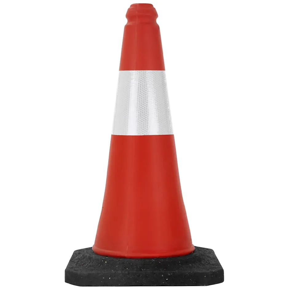 6x Cône de signalisation routière rouge/blanc en PVC 51cm bandes réfléchissantes-ECD Germany New